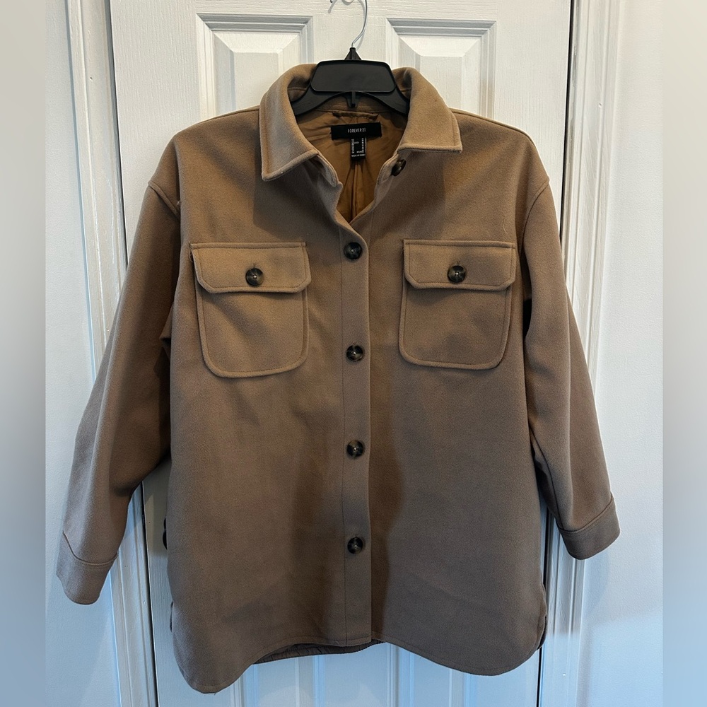 Forever 21 Brown Lightweight Button Jacket - image 1